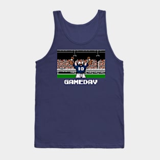 Blue and Orange Gameday Retro 8 Bit Linebacker Tank Top